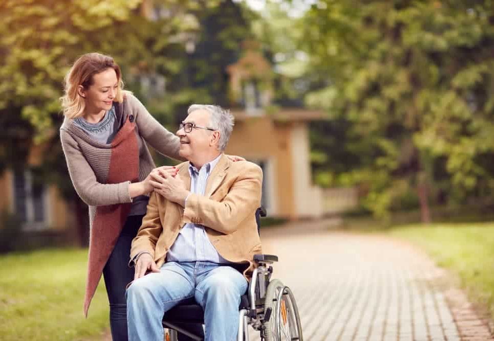 Old man on wheelchair — Disability Support in Wollongong, NSW